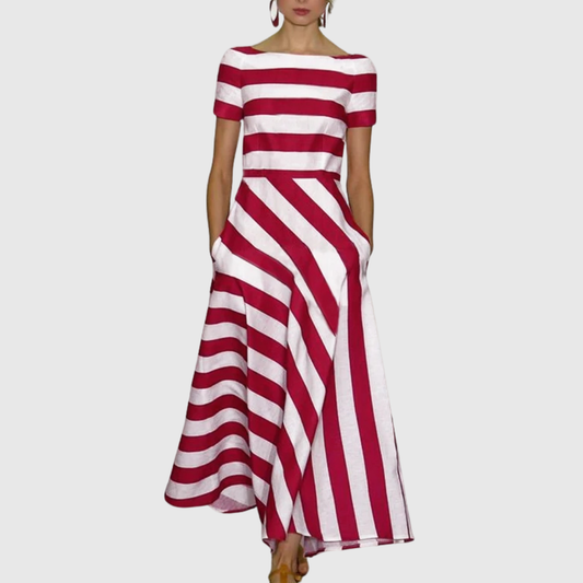 DELORA | LIGHT & FLUID STRIPE DRESS
