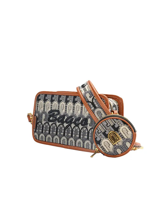 G-Jacquard Fabric Camera Crossbody Bag