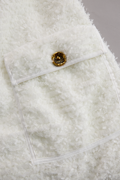 ANTIGONE | IVORY TWEED MIDI DRESS