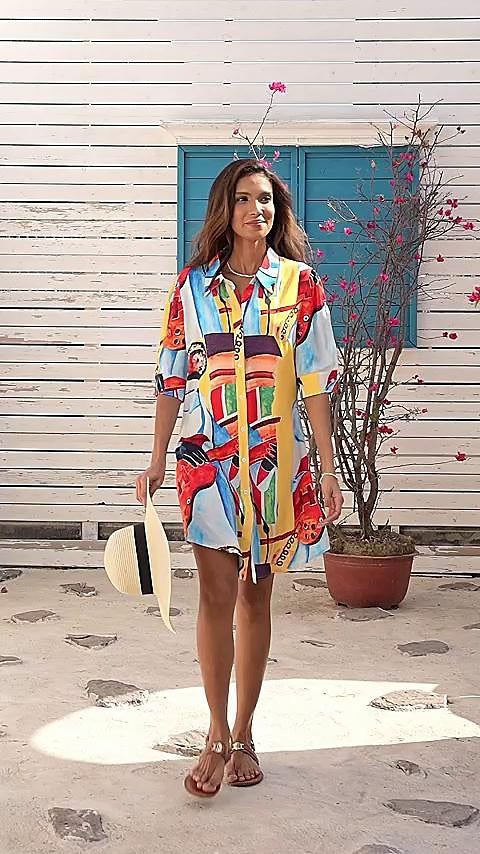 Giorgina - Abstract Graffiti Art Shirt Dress