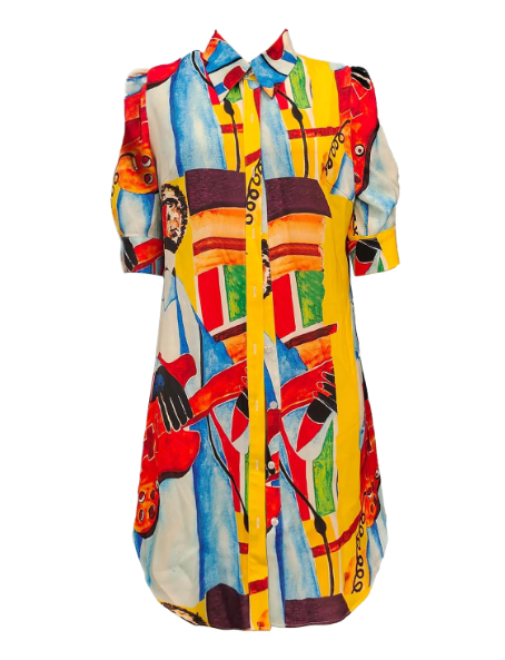 Giorgina - Abstract Graffiti Art Shirt Dress