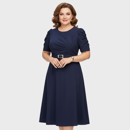 HARRIET BLOOM | SOFT-TOUCH RUCHED MIDI DRESS