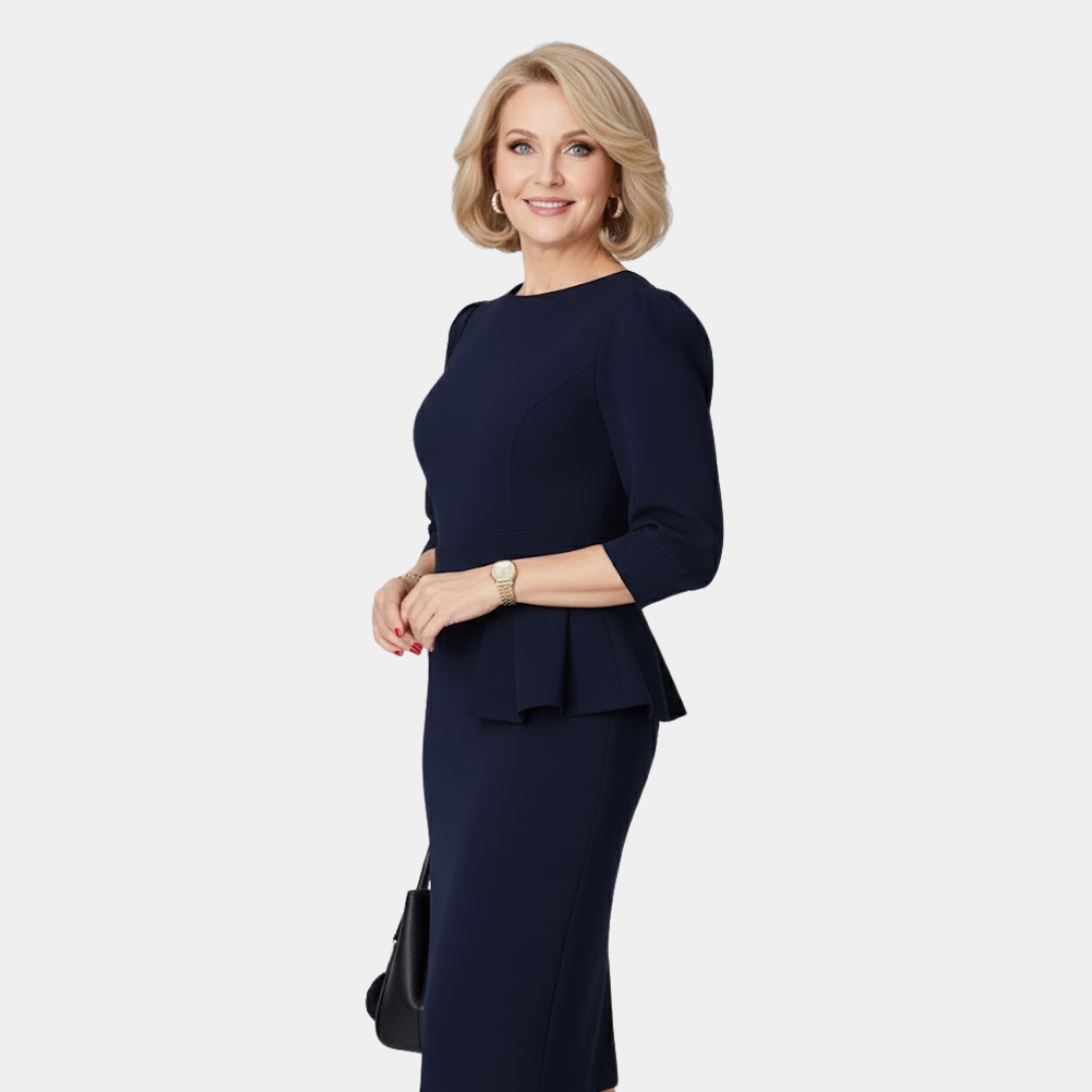 CLAUDINE BLOOM | REFINED RUFFLE MIDI DRESS