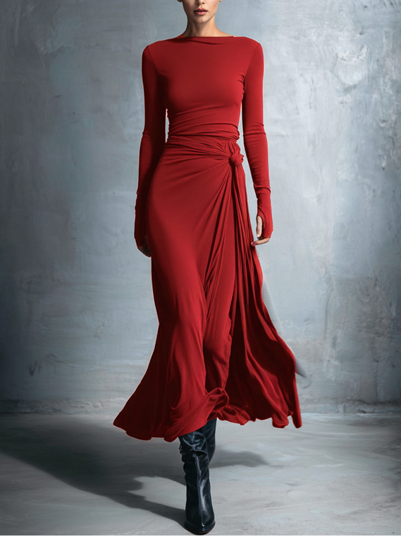 YASMINA | MAXI DRESS WITH SIDE TIE