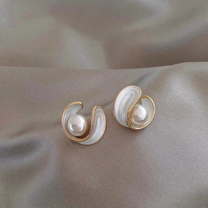 OPAL & PEARL GOLD DROP EARRINGS
