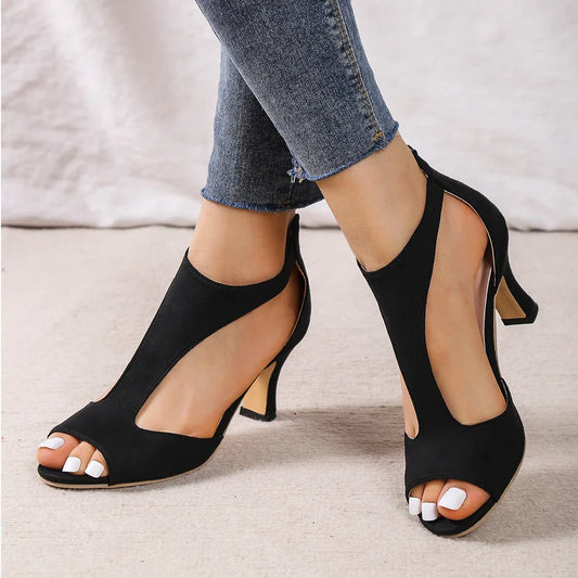 Orthopedic leather high heels | Crystal