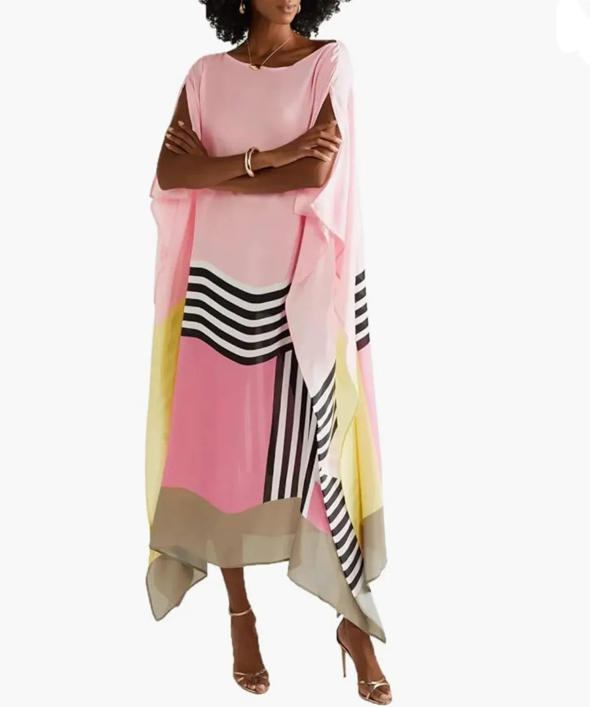 Pink Candy Stripe Kaftan