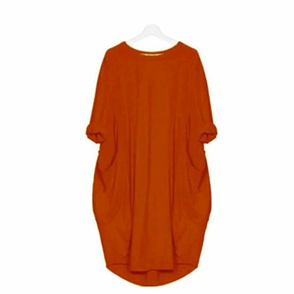 Charlotte - Long-sleeved casual loose pocket dress