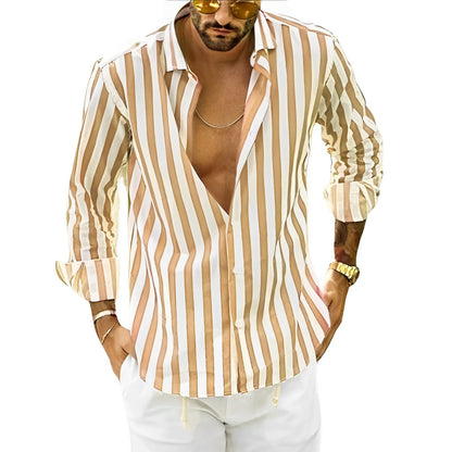 Marti - Striped men's shirt for summer