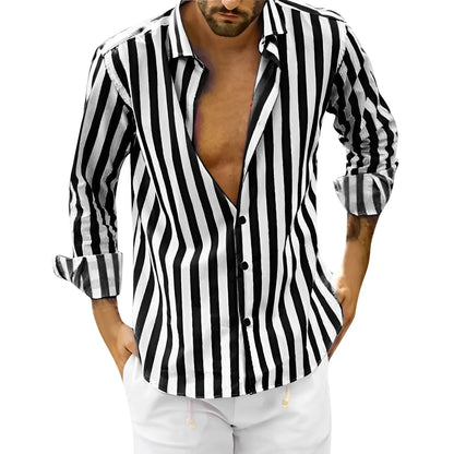 Marti - Striped men's shirt for summer