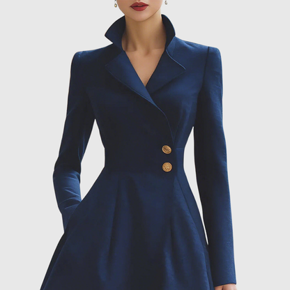 Eleanor | Navy Tailored Fit Coat Dress