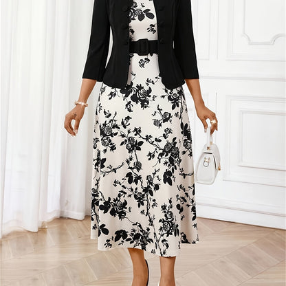 AMELIE LANE | PRINTED BELTED TWO-PIECE SET