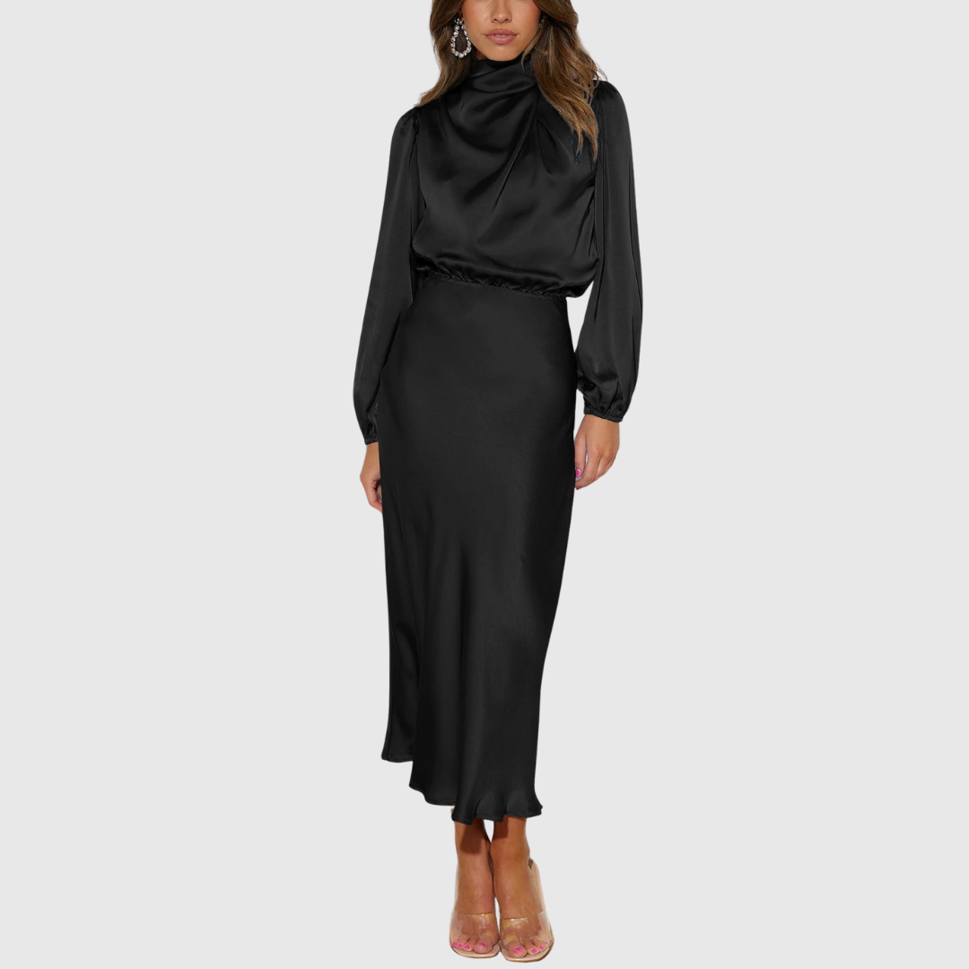 MARISTELLA | LUXURY SATIN MAXI DRESS