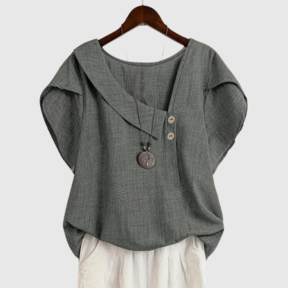 MARCELLINE | ASYMMETRICAL NECKLINE BLOUSE