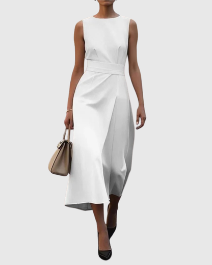 CLARIMOND | ELEGANT ROUND NECK DRESS