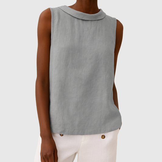 THALIA | SLEEVELESS ROLL COLLAR TOP