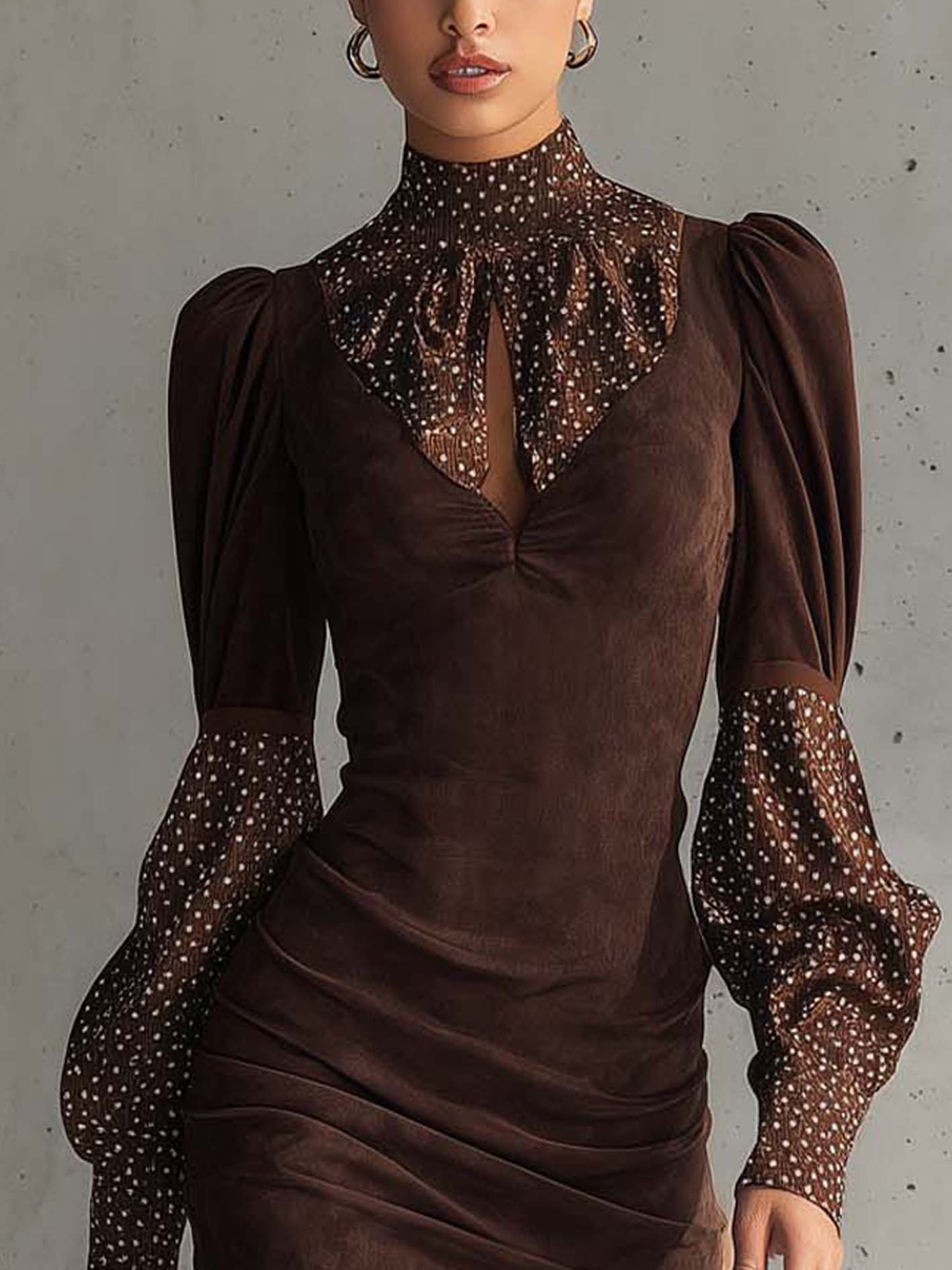 PAULLY | ARTIFICIAL SUEDE BODYCON DRESS