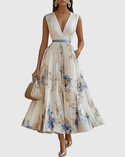 ROWELLA | ELEGANT PLEATED MAXI DRESS