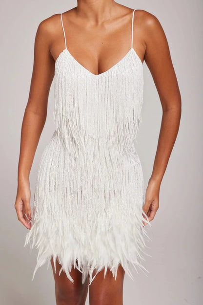 ALICIA | FEATHER MINI DRESS
