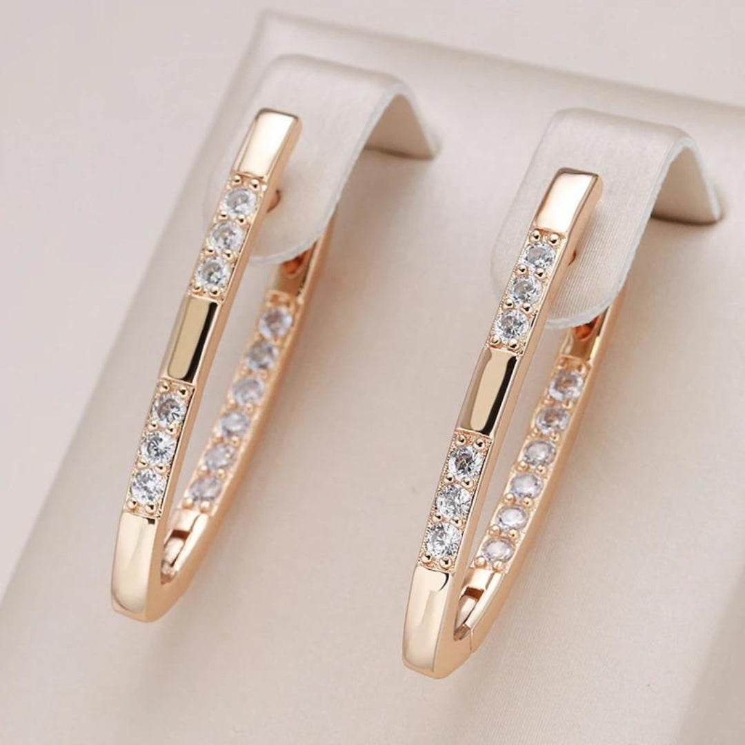 GOLD ZIRCONIA EARRINGS