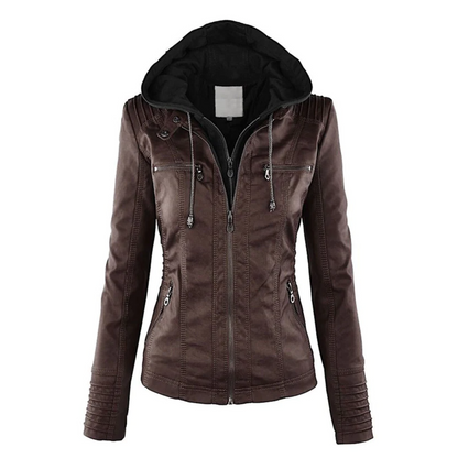 YSOLDE | LEATHER HOODED JACKET