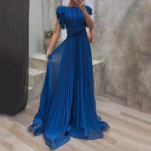 SELENA | PLEATED EVENING GOWN