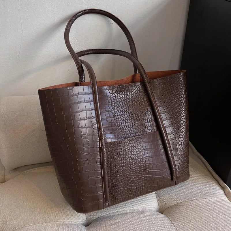 SYLVETTE | CROC SHOULDER BAG