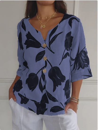 Daniela - V-neck tunic with print