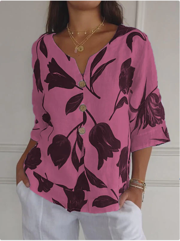 Daniela - V-neck tunic with print