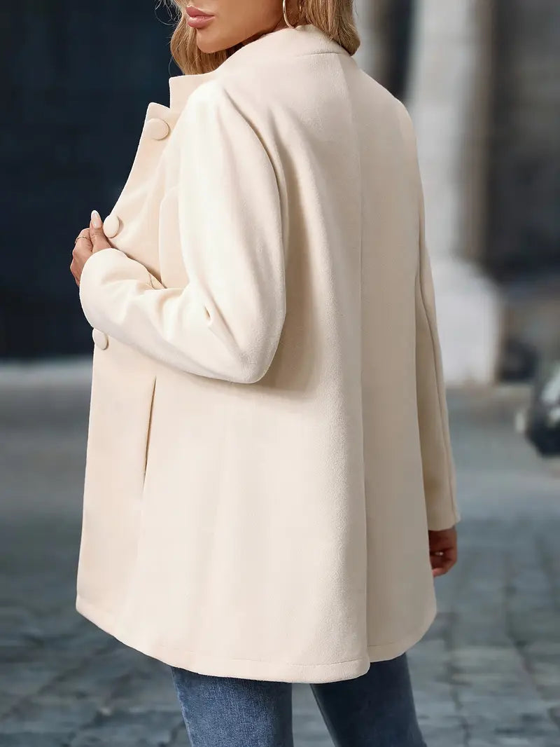 Women’s Transitional Jacket | Short Coat for Women | Stand Collar & Button Closure for an Elegant Fit