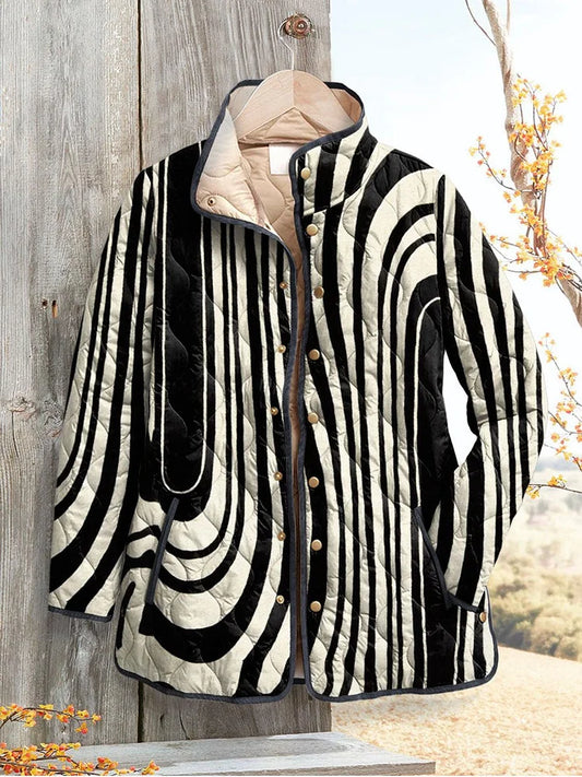 OCTAVIA | ARTISTIC ABSTRACT QUILTED JACKET