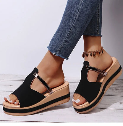 Elena - Orthopedic sandals with leather platform for women