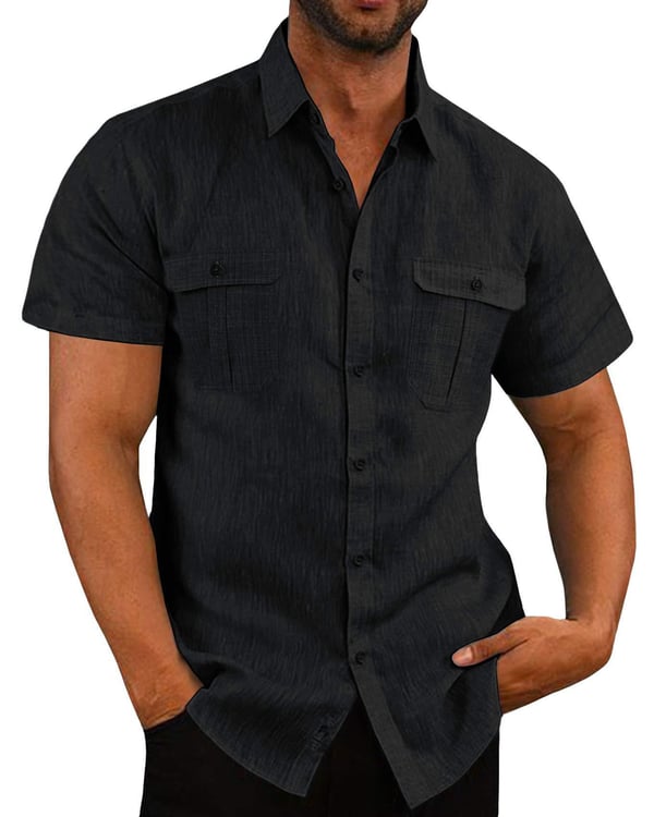 Tom - Stretch Short Sleeve Shirt with Pockets