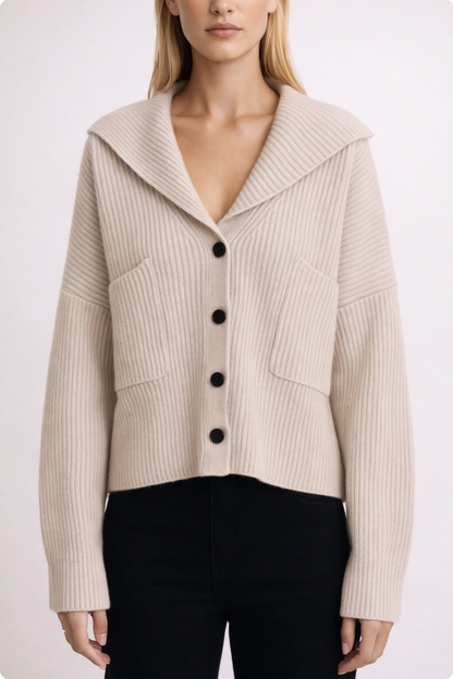 ELANORA | DEEP V-NECK KNIT CARDIGAN