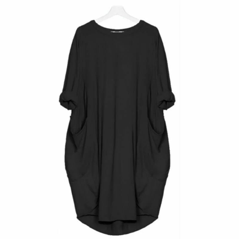 Charlotte - Long-sleeved casual loose pocket dress