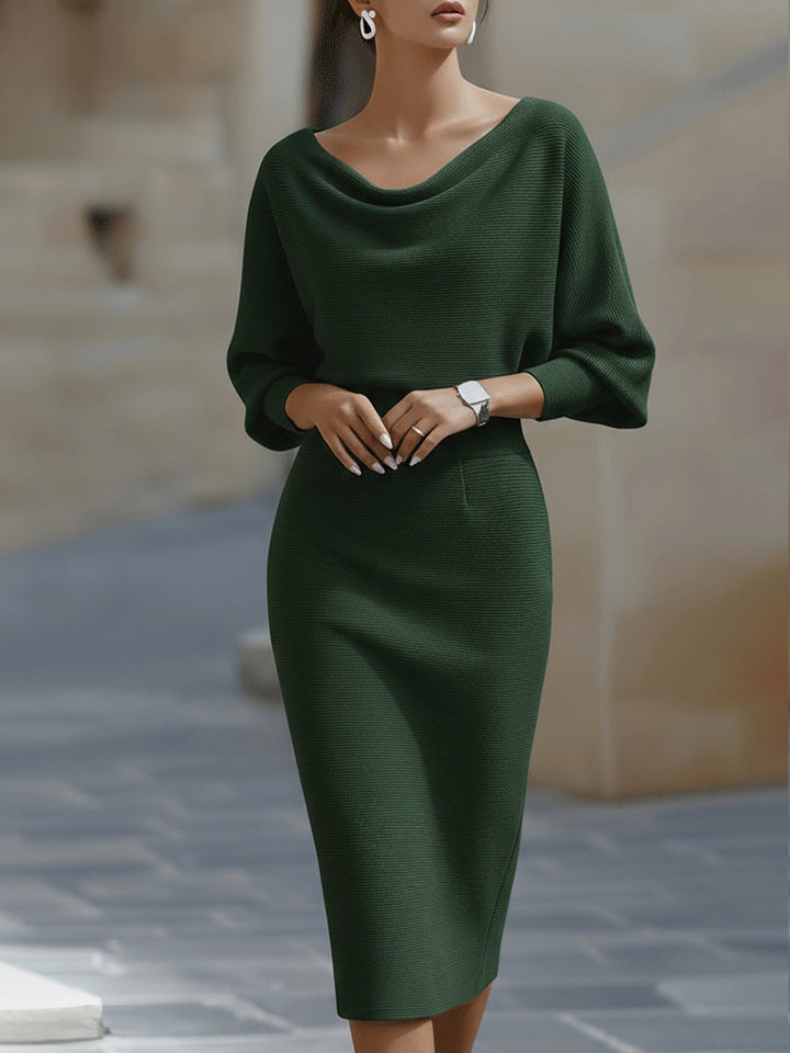 Violet &amp; Grace - White Draped Batwing Midi Dress