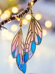 Translucent wing earrings with dreamy gradient